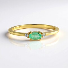 Anello in argento con Smeraldo Colombiano