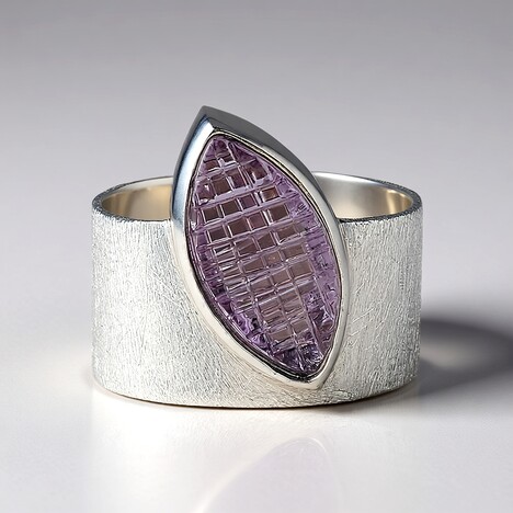 Anello in argento con Ametista Rose de France (MONOSONO COLLECTION)