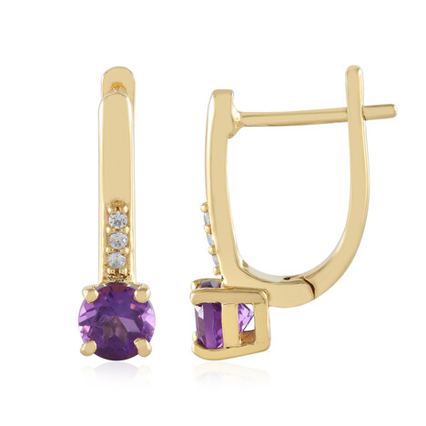 Zilveren oorbellen met Siberische amethisten