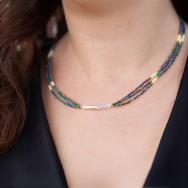 Collier en argent et Perle blanche de culture d'eau douce