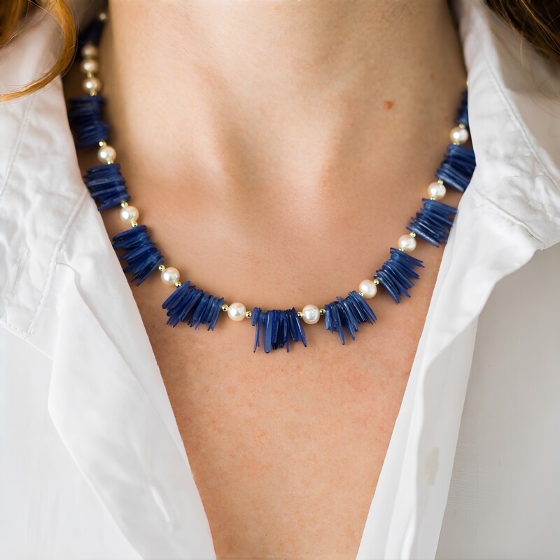 Edelstein-Silberhalskette (Riya)