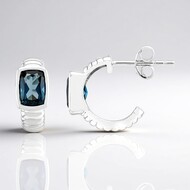Boucles d'oreilles en argent et Topaze bleu de Londres (Pallanova)