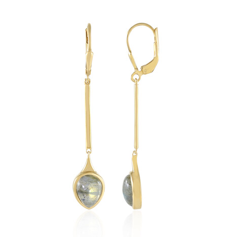 Goldener Maniry-Labradorit-Silberohrringe (KM by Juwelo)