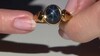 Zilveren ring met een blauwe ster saffier