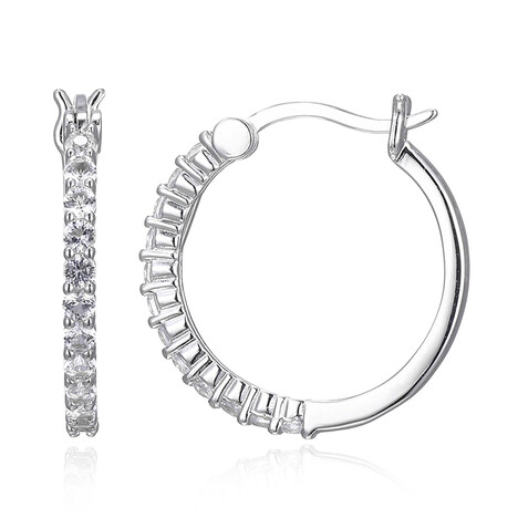 Zilveren oorbellen met witte topaasstenen