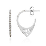 Pendientes en plata con Diamante champán I2 (Ornaments by de Melo)
