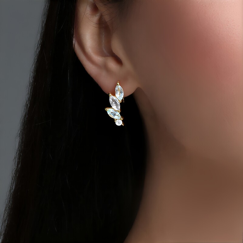 Orecchini in argento con Topazio Bianco