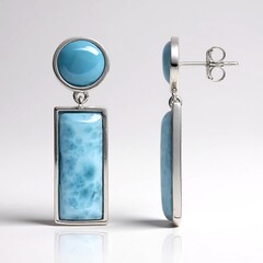 Boucles d'oreilles en argent et Larimar