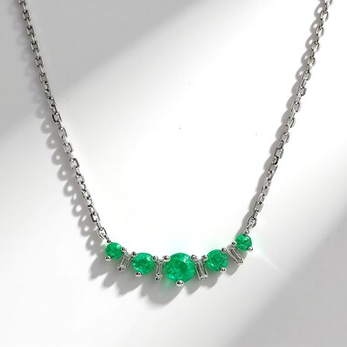 10K AAA Zambian Emerald Gold Necklace