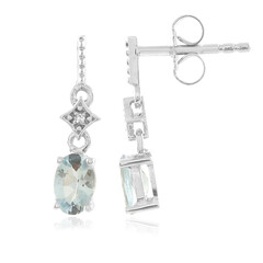 Boucles d'oreilles en argent et Aigue-marine