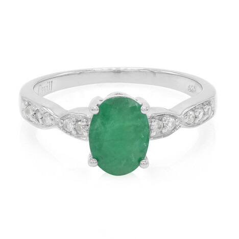 Zilveren ring met een Bahia-smaragd