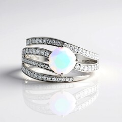 Zilveren ring met een AAA Welo-opaal (de Melo Essence)