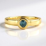 Bague en argent et Diamant bleu I2