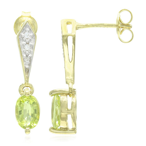 Pendientes en plata con Turmalina cuprífera