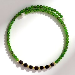 Bracciale in acciaio con Diopside Russo