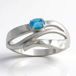 Anello in argento con Apatite Blu Neon Goias (Pallanova)