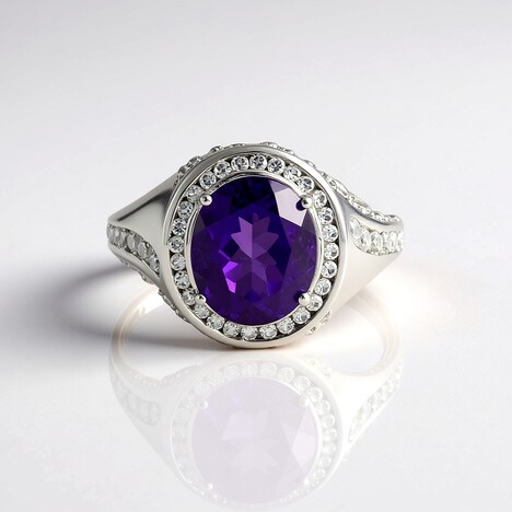 Anello in argento con Ametista Siberiana (de Melo Essence)