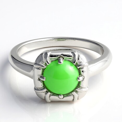 Anello in argento con Crisoprasio Imperiale