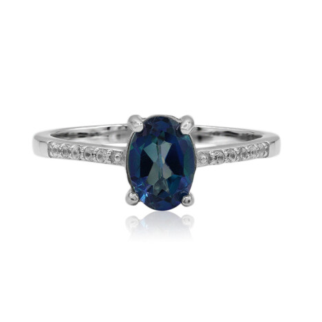 Anello in argento con Topazio Nettuno