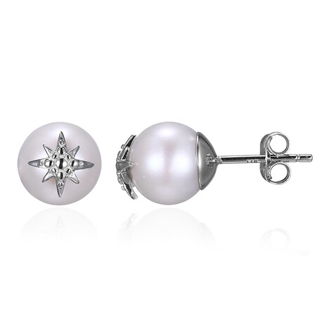 Boucles d'oreilles en argent et Perle de culture d'eau douce