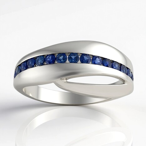 Bague en argent et Saphir Bleu de Tuléar (de Melo Essence)