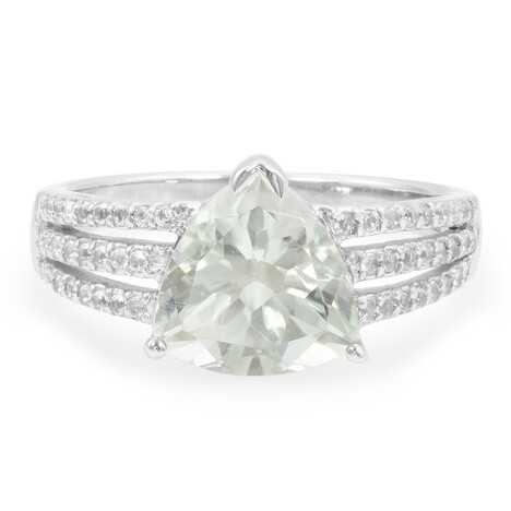 Grüner Amethyst-Silberring