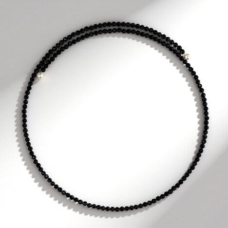 Collana rigida in acciaio con Spinello Nero (Riya)