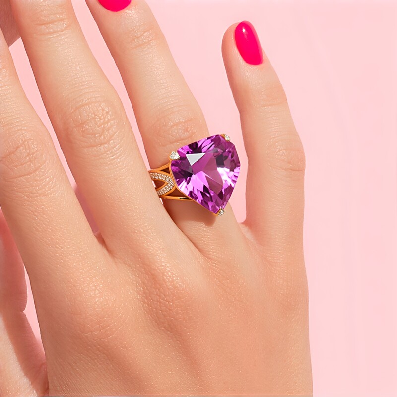 Patroke-Kunzit-Goldring (AMAYANI)