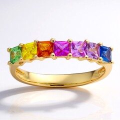 Anello in oro con Zaffiro Fancy