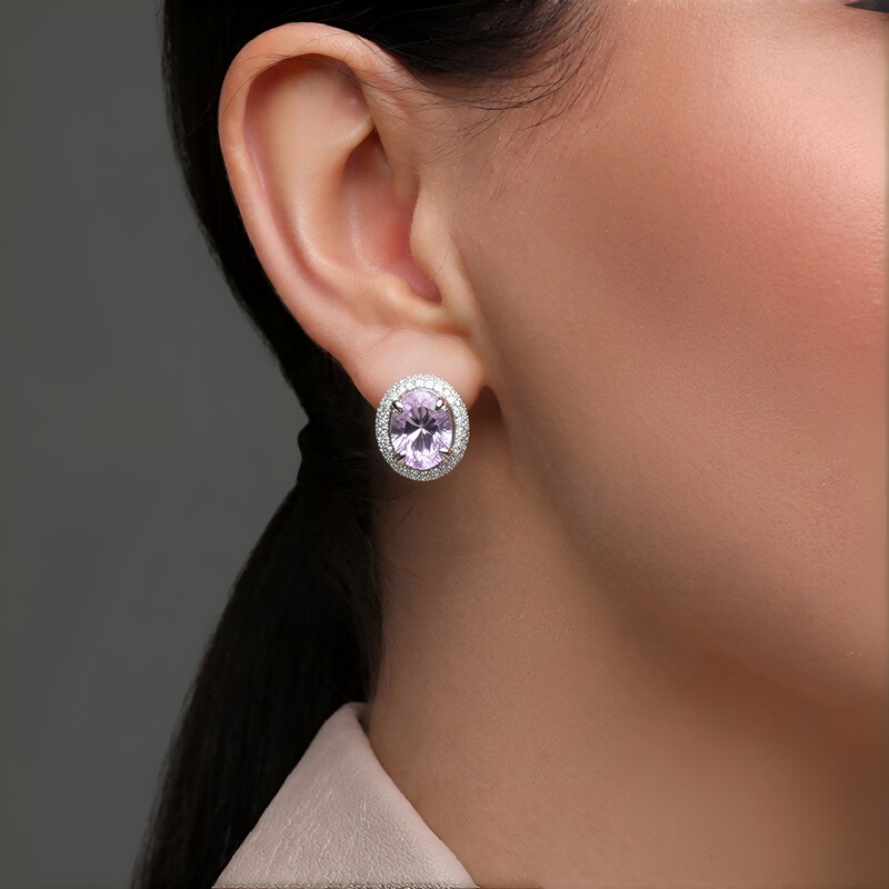 Pendientes en plata con Amatista Rosa de Francia