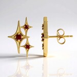 Boucles d'oreilles en argent et Rubis de Tanzanie