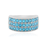 Neonblauer Apatit-Silberring