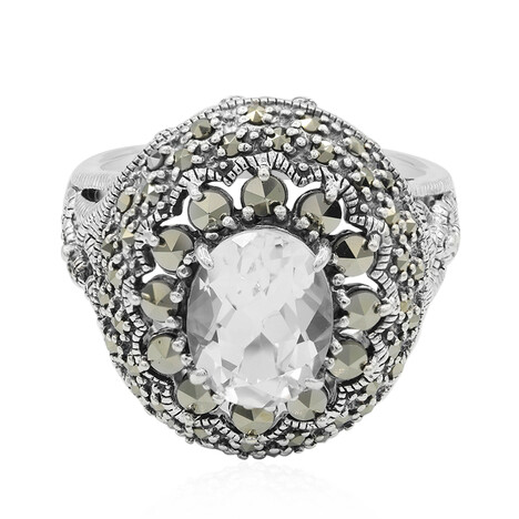 Anello in argento con Topazio Bianco