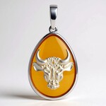 Ciondolo in argento con Ambra Baltica (dagen)