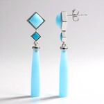 Orecchini in argento con Calcedonio Blu (KM by Juwelo)