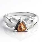 Bague en argent et Œil-de-tigre rouge