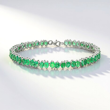 Bracelet en argent et Emeraude de Zambie