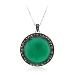 Collar en plata con Ágata verde