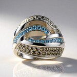 Anello in argento con Topazio Blu Svizzero (Annette classic)