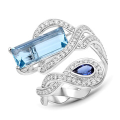 Anillo en oro con Aguamarina de Brasil (SUHANA)