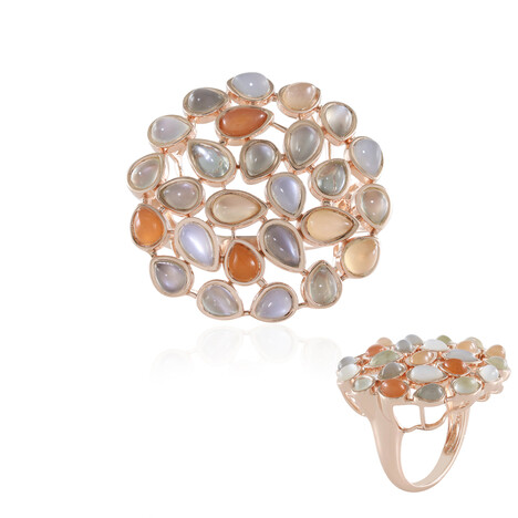 Zilveren ring met Groene maanstenen (KM by Juwelo)