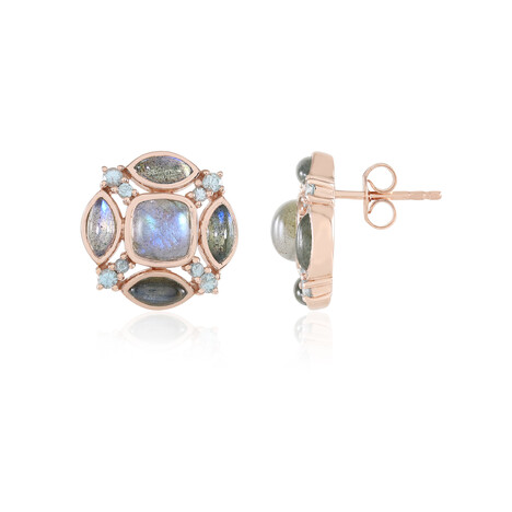 Zilveren oorbellen met Blauwe Minary Labradorieten (KM by Juwelo)