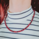 Collana in argento con Granato Mozambico