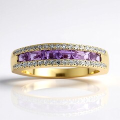 Anello in oro con Zaffiro Ceylon Porpora