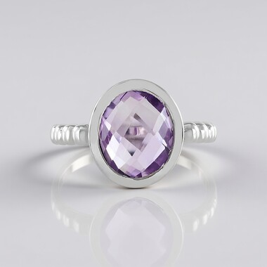Lavendel-Amethyst-Silberring