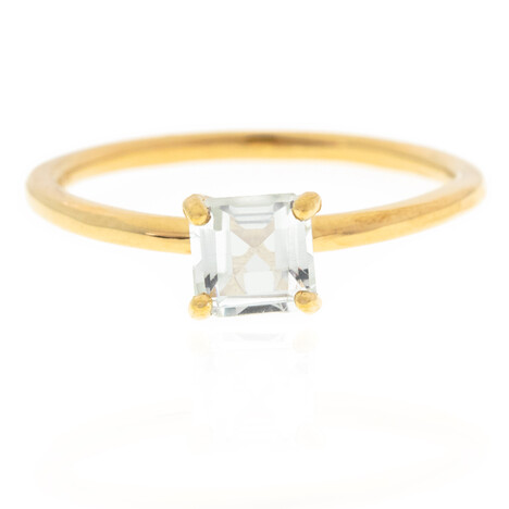 Zilveren ring met een witte topaas