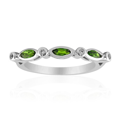 Anello in argento con Diopside Russo