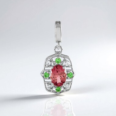 Colgante en plata con Turmalina rosa de Nigeria