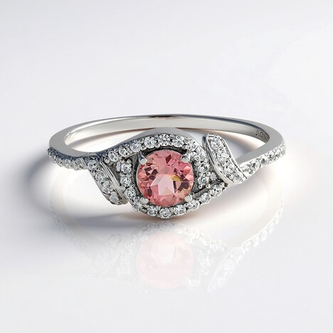 Anello in argento con Tormalina Rosa