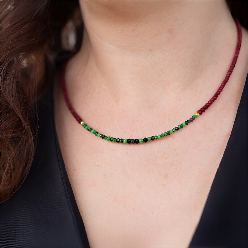 Ruby Silver Necklace (Riya)